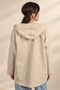 Women's Hooded, Front Zippered, Pouch-Pocketed Cardigan - 4