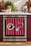 Burgundy Brew Coffee Moka Pot Burgundy Striped Pattern Digital Print 2-Piece Kitchen Towel Set 35x55 cm - 2