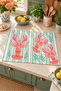Coral Lobster Green Striped Pattern Digitally Printed 2-Piece Kitchen Towel Set, 35x55 cm - 6