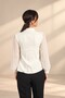 Women's Collared Long-Sleeved Chiffon Jacket with Front Zippered Napoleon Sleeves - 4