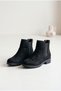 Women's Black Stitched Elastic Nubuck Chelsea Boots - 2