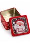 New Year's Gift Box: Checked Metal Box with Transparent Lid and Santa Claus Design, 18x18x7 cm - 4