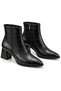 Women's Black Crocodile-Print Stylish Boots with Thick Heels NK1174 - 2