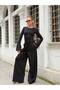 Long-Sleeved, Crew Neck, Wide-Leg Two-Piece Set with Side Zippers