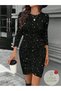 Rochie mini, negru - 7
