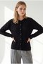 Women's Black Diamond Patterned Fine Knit Cardigan HRK-19000535 - 3