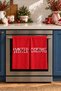 Red Winter Red-Lettered New Year's Pattern Digitally Printed 2-Piece Kitchen Towel Set, 35x55 cm - 2