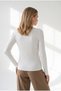 Women's White 2-Button Corded Fabric Knit Cardigan HRK-19000533 - 2