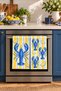 Lemon Lobster Blue Lobster with Yellow Striped Pattern Digital Print 2-Piece Kitchen Towel Set, 35x55 cm - 2