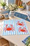 Happy Crab Blue Striped Pattern Digitally Printed 2-Piece Kitchen Towel Set, 35x55 cm - 7