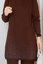 Women's Brown Cool-Tone Yarn Skirt with Glittery Sequins, Ombré, Crew Neck, and Slit—Knit Modest Tunic - 6