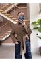 CHECKED BELTED DOUBLE-BREASTED JACKET