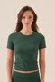 x Melodi Green Body-Hugging T-Shirt, Short, Fitted