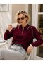 Women's Polo Collar Contrast-Piped Button-Front Corspan Knit Sweater 12510.Crs - 3