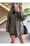 VELVET-COLLARED PLAID LINED COAT - 2