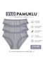 Cotton Lace Detailed Panties 3-Piece Gray - 2