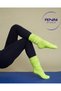 Slouch Oversized Cotton Women's Aerobics, Sports, and Pilates Acid Green Ankle Socks