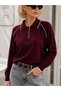 Women's Polo Collar Contrast-Piped Button-Front Corspan Knit Sweater 12510.Crs