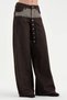 Women's Front-Buttoned, Water-Washed Palazzo-Fit Jeans