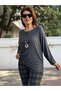 Italian Round-Neck Textured Basketweave Knit, Anthracite - 2