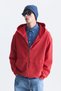 Textured Hooded Sweatshirt with Zipper