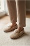 Women's Belt Detail, Lambswool, Soft Sole, Indoor and Outdoor Ballet Flats - 5