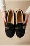 Women's Belt Detail, Lambswool, Soft Sole, Indoor and Outdoor Ballet Flats