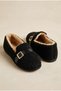 Women's Belt Detail, Lambswool, Soft Sole, Indoor and Outdoor Ballet Flats - 6