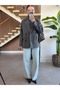 Knit-Collar Cashmere Melton Vest Set - 4