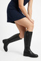 Perlen side buckle detail women's boots, black leather. - 5
