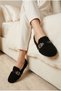 Women's Belt Detail, Lambswool, Soft Sole, Indoor and Outdoor Ballet Flats - 4