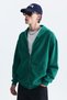 Textured Hooded Sweatshirt with Zipper - 4