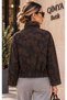 EGZOTİK ASORTİK Women's Velvet Flock-Printed Lined Stylish COAT - 7
