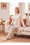 New Season Green-Patterned, Breastfeeding-Friendly, Custom-Designed, Long-Sleeved, 100% Cotton Maternity and Postpartum Robe and Nightgown Set - 3