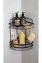 Luxury Thermoplastic-Coated, 2-Layer Lamé Bathroom Corner Shower Enclosure Interior Shampoo Holder with Hanging Corner Shelf