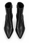 Women's Black Napa Leather Stylish Zip-Up Boots with Stiletto Heels - 2