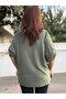 Italian Round-Neck Textured Basket-Weave Knit, Khaki - 4