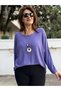 Italian Round-Neck Textured Basket-Weave Knit, Lilac - 3