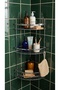 Luxury Thermoplastic-Coated 3-Layer Lamé Bathroom Corner Shower Enclosure Shampoo Holder with Hanging Corner Shelf - 2