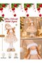New Year's Decorative Angel Figurine, 55 cm – Wearing a Champagne-Colored Dress