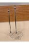 PAPER TOWEL HOLDER, CRYSTAL AND BRASS, SILVER-COLORED, HEIGHT 32 CM, DIAMETER 15 CM - 5