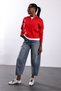 Red Half-Zip Mock Neck Sweater 1274 - 3