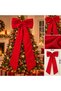 Large Long-Tailed Red New Year's Bow Detail—Christmas Tree, Door, and Display Case Decoration—120 cm