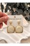 Women's Gold Detailed Woven-Look Earring Styles | Chic Dangle Earrings with Floral and Geometric Designs - 3