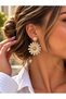 Women's Gold Detailed Woven-Look Earring Styles | Chic Dangle Earrings with Floral and Geometric Designs
