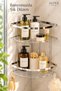 2-Tier Corner Bathroom Shampoo Holder, 304 Stainless Steel, Adhesive and Screw-Mounted Bathroom Shelf, Chrome, 5-Year Warranty - 5