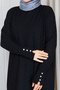 Women's V-Neck, Beaded-Sleeve, Mercerized Knit Dress - 6
