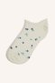 I3473AXKR1 Multicolored Women's Floral Invisible 7-Pack Cotton Sneakers Socks - 3