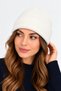 3-Piece Unisex Knit Beanie Set – Ecru, Burgundy, Cobalt Blue – Folded Plain Knit Winter Beanies - 4