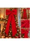 Large Long-Tailed Red New Year's Bow Detail—Christmas Tree, Door, and Display Case Decoration—120 cm - 3